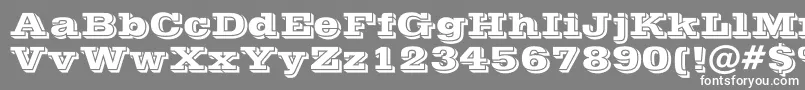 PostofficeBold-fontti – valkoiset fontit harmaalla taustalla