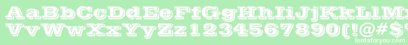 フォントPostofficeBold – 緑の背景に白い文字