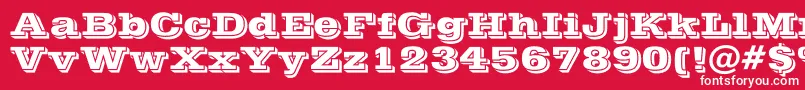 フォントPostofficeBold – 赤い背景に白い文字