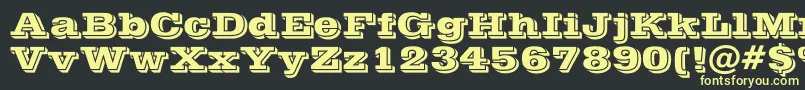 PostofficeBold-Schriftart – Gelbe Schriften auf schwarzem Hintergrund