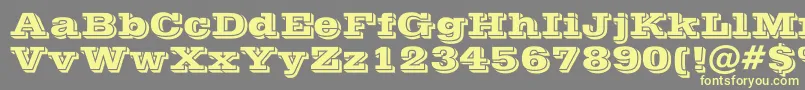 フォントPostofficeBold – 黄色のフォント、灰色の背景