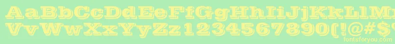 フォントPostofficeBold – 黄色の文字が緑の背景にあります