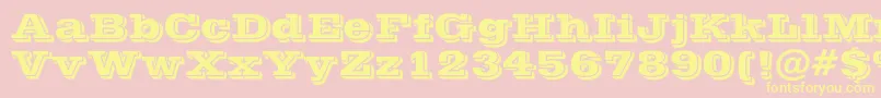 フォントPostofficeBold – 黄色のフォント、ピンクの背景