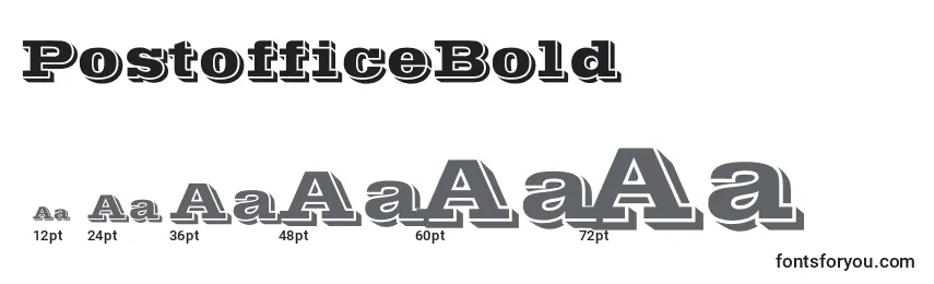 PostofficeBold Font Sizes