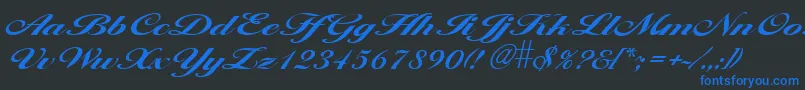 LarisimaBold Font – Blue Fonts on Black Background