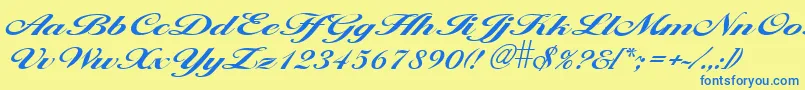 LarisimaBold Font – Blue Fonts on Yellow Background