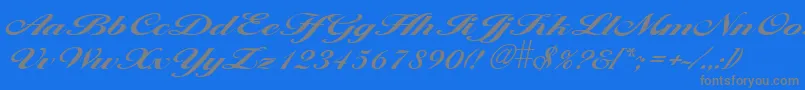 LarisimaBold-Schriftart – Graue Schriften auf blauem Hintergrund