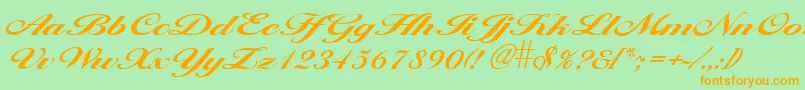 LarisimaBold Font – Orange Fonts on Green Background