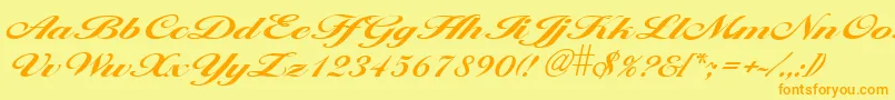 LarisimaBold Font – Orange Fonts on Yellow Background