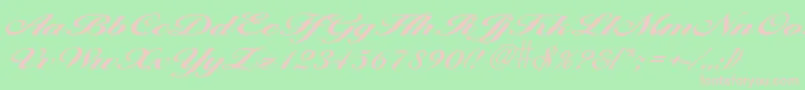 LarisimaBold-Schriftart – Rosa Schriften auf grünem Hintergrund