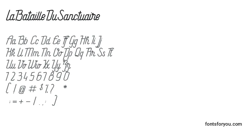 Fuente LaBatailleDuSanctuaire - alfabeto, números, caracteres especiales