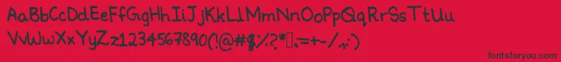 Ninoshandwriting Font – Black Fonts on Red Background