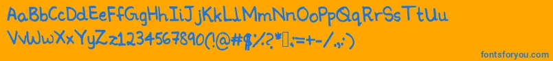 Ninoshandwriting-fontti – siniset fontit oranssilla taustalla