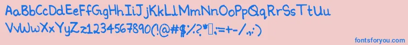 More about Ninoshandwriting Font Ninoshandwriting Font – Blue Fonts on Pink Background