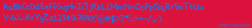 Ninoshandwriting Font – Blue Fonts on Red Background