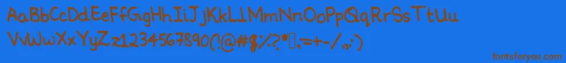 fuente Ninoshandwriting – Fuentes Marrones Sobre Fondo Azul