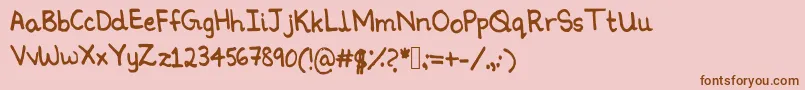 Ninoshandwriting Font – Brown Fonts on Pink Background