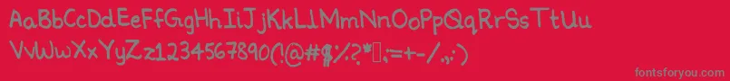 Ninoshandwriting Font – Gray Fonts on Red Background