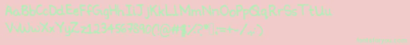 Police Ninoshandwriting – polices vertes sur fond rose