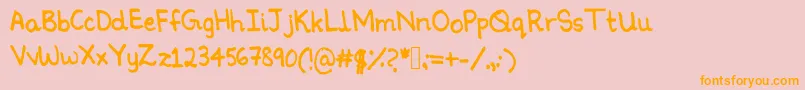Ninoshandwriting Font – Orange Fonts on Pink Background