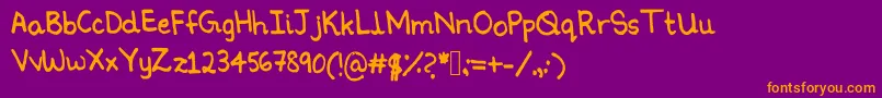 Ninoshandwriting Font – Orange Fonts on Purple Background