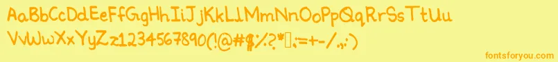 Ninoshandwriting Font – Orange Fonts on Yellow Background