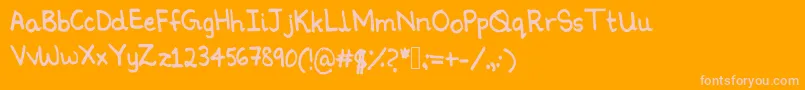 Ninoshandwriting Font – Pink Fonts on Orange Background