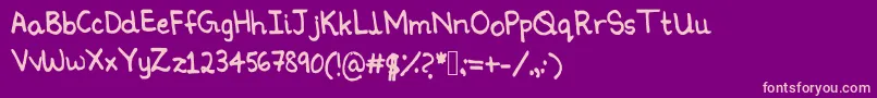 Ninoshandwriting Font – Pink Fonts on Purple Background