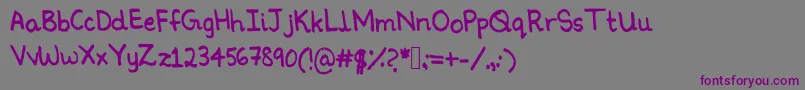 Ninoshandwriting-Schriftart – Violette Schriften auf grauem Hintergrund