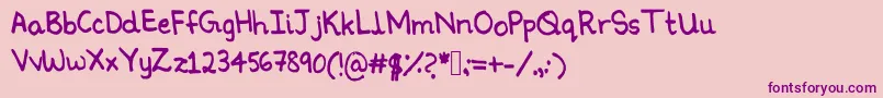 Ninoshandwriting Font – Purple Fonts on Pink Background