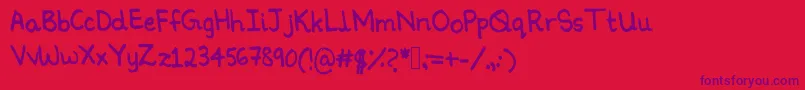 Fonte Ninoshandwriting – fontes roxas em um fundo vermelho