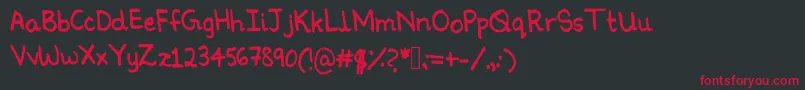 Ninoshandwriting Font – Red Fonts on Black Background