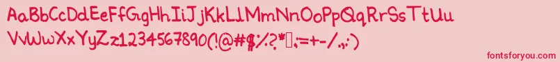 Ninoshandwriting Font – Red Fonts on Pink Background