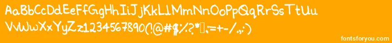 Ninoshandwriting Font – White Fonts on Orange Background