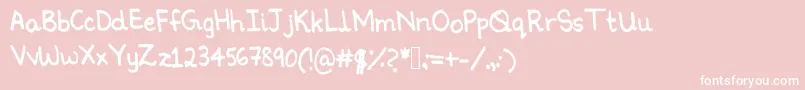 フォントNinoshandwriting – ピンクの背景に白い文字
