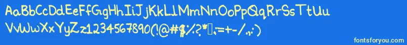 Шрифт Ninoshandwriting – жёлтые шрифты на синем фоне