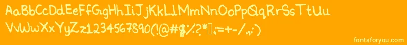 Ninoshandwriting Font – Yellow Fonts on Orange Background