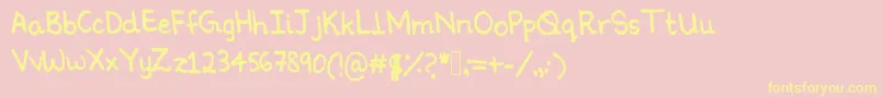 Ninoshandwriting-Schriftart – Gelbe Schriften auf rosa Hintergrund