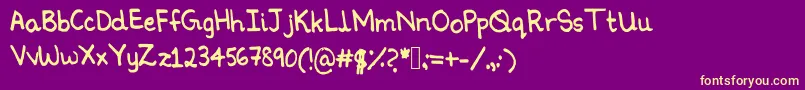 Ninoshandwriting Font – Yellow Fonts on Purple Background
