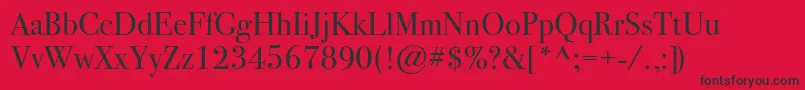 Bodoni72c Font – Black Fonts on Red Background