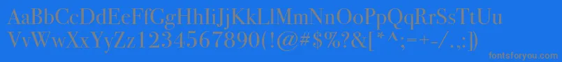 Fonte Bodoni72c – fontes cinzas em um fundo azul