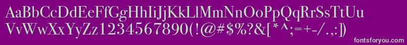 Bodoni72c Font – Green Fonts on Purple Background