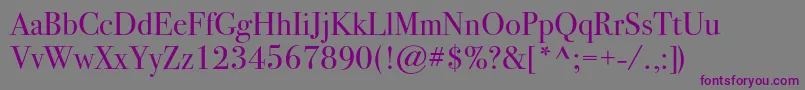 Bodoni72c Font – Purple Fonts on Gray Background