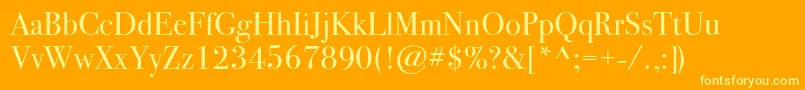 Police Bodoni72c – polices jaunes sur fond orange