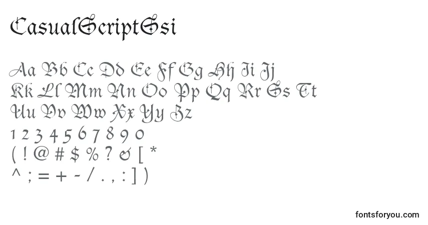 Czcionka CasualScriptSsi – alfabet, cyfry, specjalne znaki