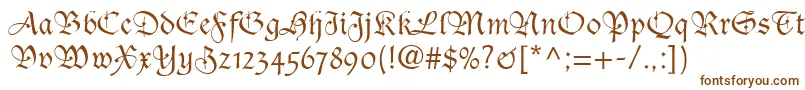 CasualScriptSsi-Schriftart – Braune Schriften auf weißem Hintergrund