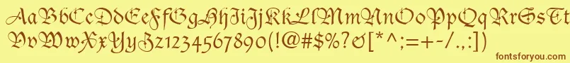 CasualScriptSsi Font – Brown Fonts on Yellow Background