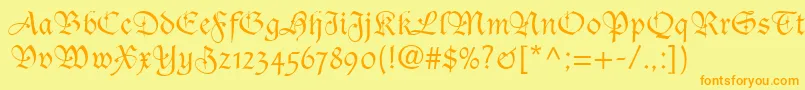 CasualScriptSsi Font – Orange Fonts on Yellow Background