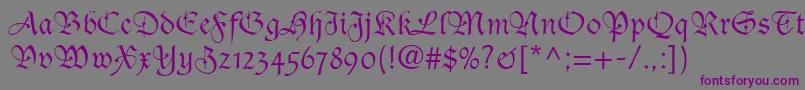 CasualScriptSsi Font – Purple Fonts on Gray Background