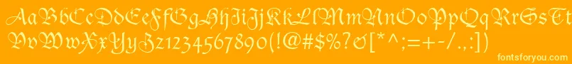 CasualScriptSsi Font – Yellow Fonts on Orange Background